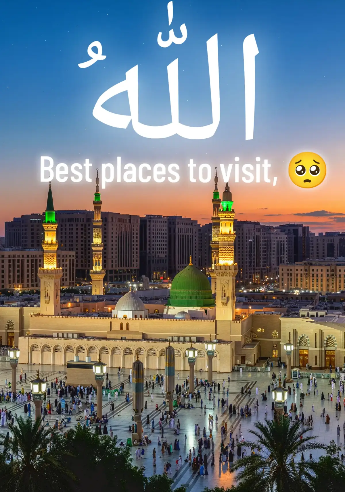 madinah munawra  Madinah, the City of the Prophet, shines bright A beacon of faith, where Islam's history takes flight  The Masjid an-Nabawi, a mosque of grandeur and might Where the Prophet Muhammad's tomb is a sacred sight  The city's streets are lined with date palms, green and tall  A tranquil oasis, where faith and peace enthrall  Madinah's rich history and heritage are palpable and realMadinah's rich history and heritage are palpable and real  A place where Muslims from all over the world come to feel  The city's warm hospitality and welcoming smile Make it a place of pilgrimage, worth traveling a long while #foryou 