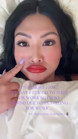 Sometimes I question my life decisions.🫠 I been traveling a lot for work but that puts me behind on actual work. 😅 so now it’s almost 2 AM and I’m contemplating on working or sleeping and saying “that’s tomorrows problem.” ☠️  Also I’m feeling nauseous … should I eat something ? 🤰🏻🐳  what would you do ? 🤷🏻‍♀️ #pregnant #pregnantlife #pregnacy #pregnanttiktok #preg 