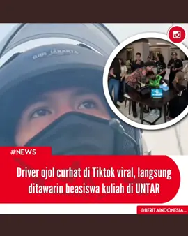 Seorang driver ojek online yang curhat di TikTok mendadak viral. Berakhir dengan ia ditawari beasiswa kuliah gratis di Universitas Tarumanagara (UNTAR). Semangat kuliah kak 🙏🏻 . . Konten dari : [/restuojol_]