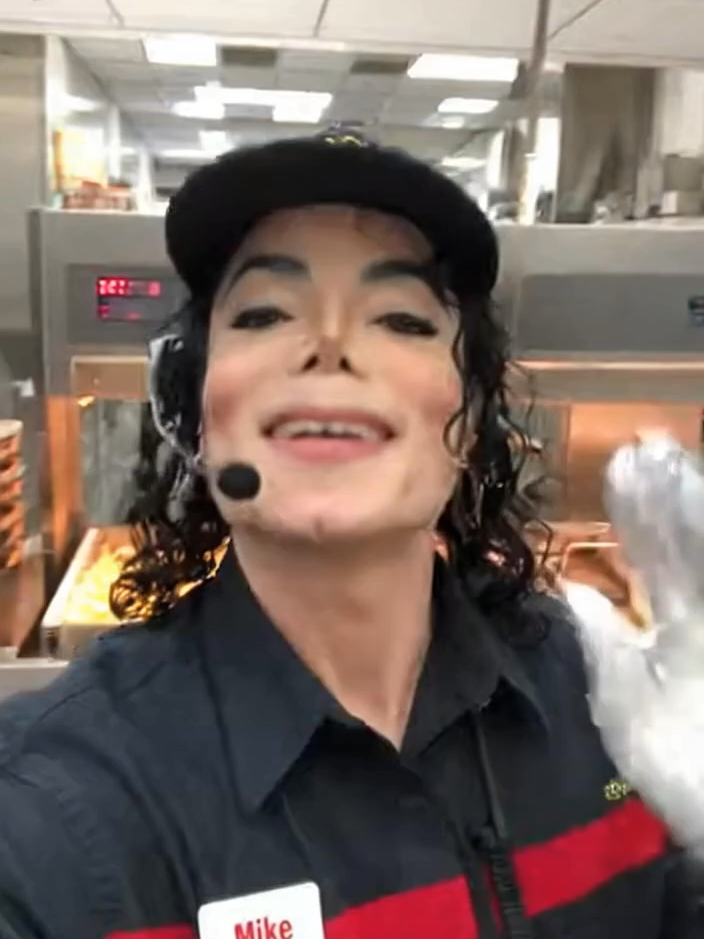Mike (better known as Michael Jackson) gives a tour of his first day on the job at McDonald's. #michaeljackson #kingofpop #mcdonalds #goviral #sora2 #openai #funnyvideos