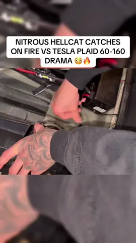 crazy @Drakebuilt  #hellcat #tesla #fyp #viral #streetracing 