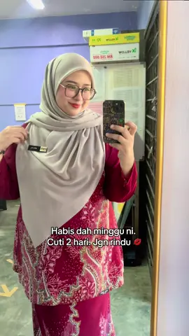 Sekejap je dah habis seminggu. 