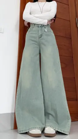 Quần jean ống rộng xanh bạc #viral #OOTD #hottrend #macdep #outfit 