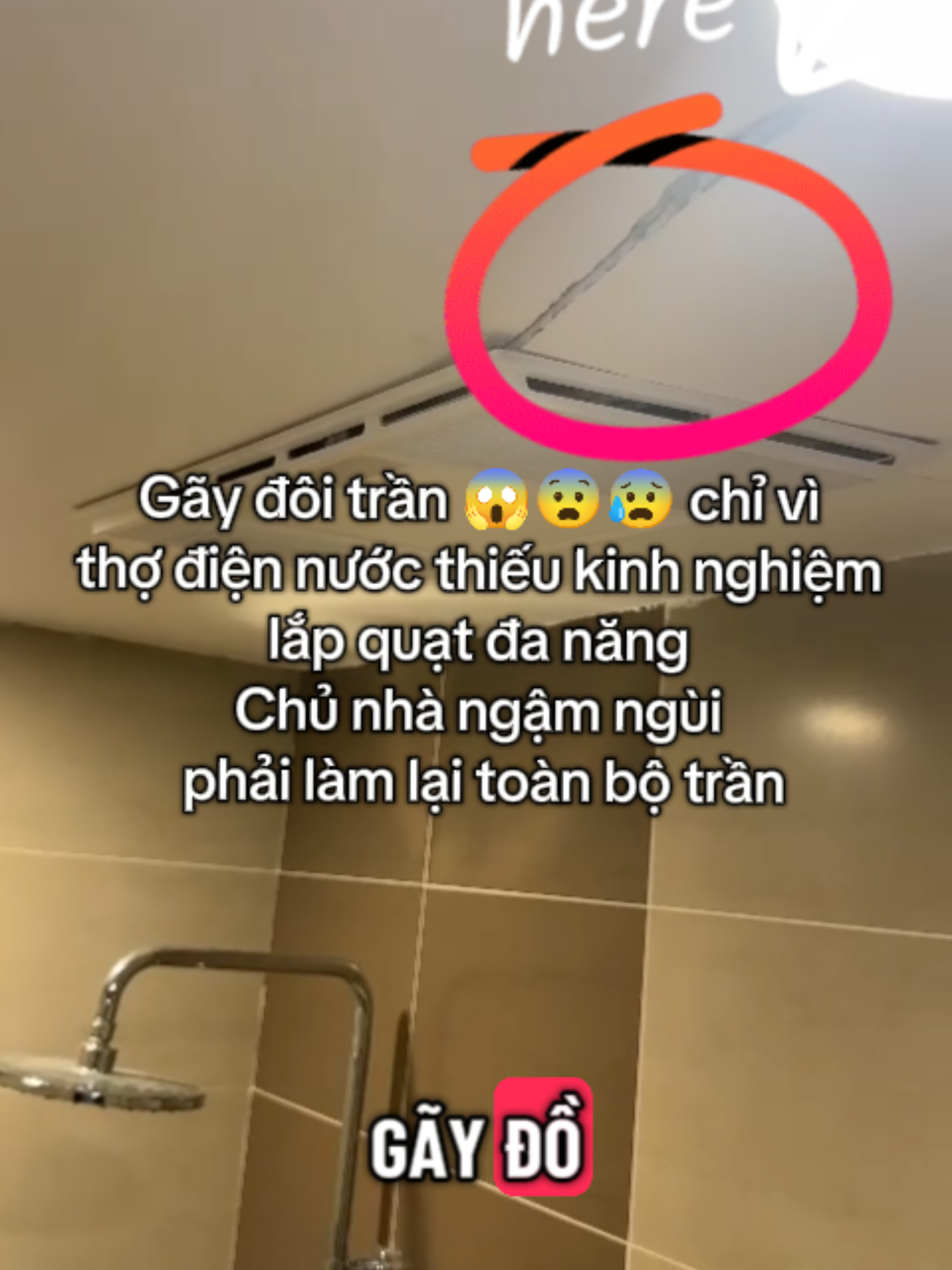 Gãy đôi trần,làm lại toàn bộ trần thạch cao chỉ vì tiết kiệm thuê thợ chuyên nghiệp lắp quạt #quạtđanăng #hutmui #phongtam #quạt #sửachữa 