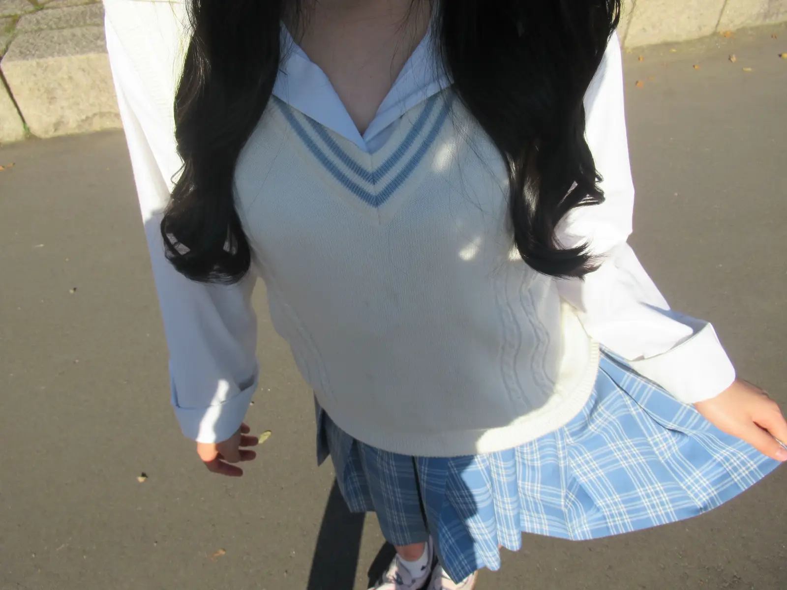 LAST水スカ🩵夏服おわっちゃったよ😭 大好きだった水色スカートもう着れることないんだなって悲しすぎ ‪💧‬‪💧‬‪🥲‎ 水スカ3年間思い出いっぱいありがとう🩵 #jk #07 #jkの素敵な思い出#札幌#制服 