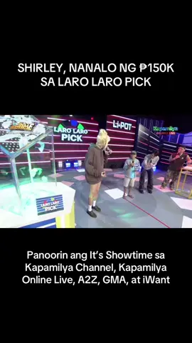 SENIOR CITIZEN, WAGI NG ₱150,000 SA #LaroLaroPick  Swerte ni nanay Shirley ng masagot niya pa ang tanong ni Vice kung sino ang Asia’s Queen of Songs #ItsShowtime #abscbn #abscbnpr
