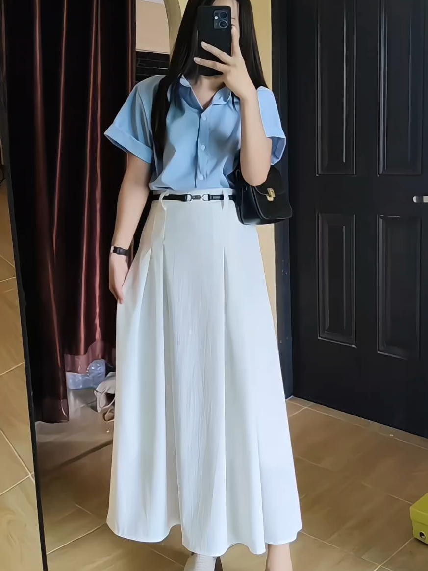 ชุดเซ็ท2ชิ้น สีฟ้าขายดีมาก #ชุดเซ็ทสวยๆ  #ชุดเซ็ท  #ชุดใส่ทําบุญ  #ชุดใส่ไปวัด 