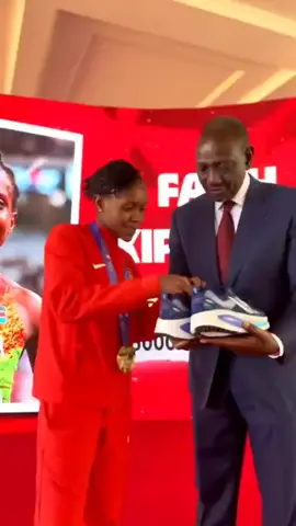 Faith Kipyegon Gifts President William Ruto a pair of shoes. 😍