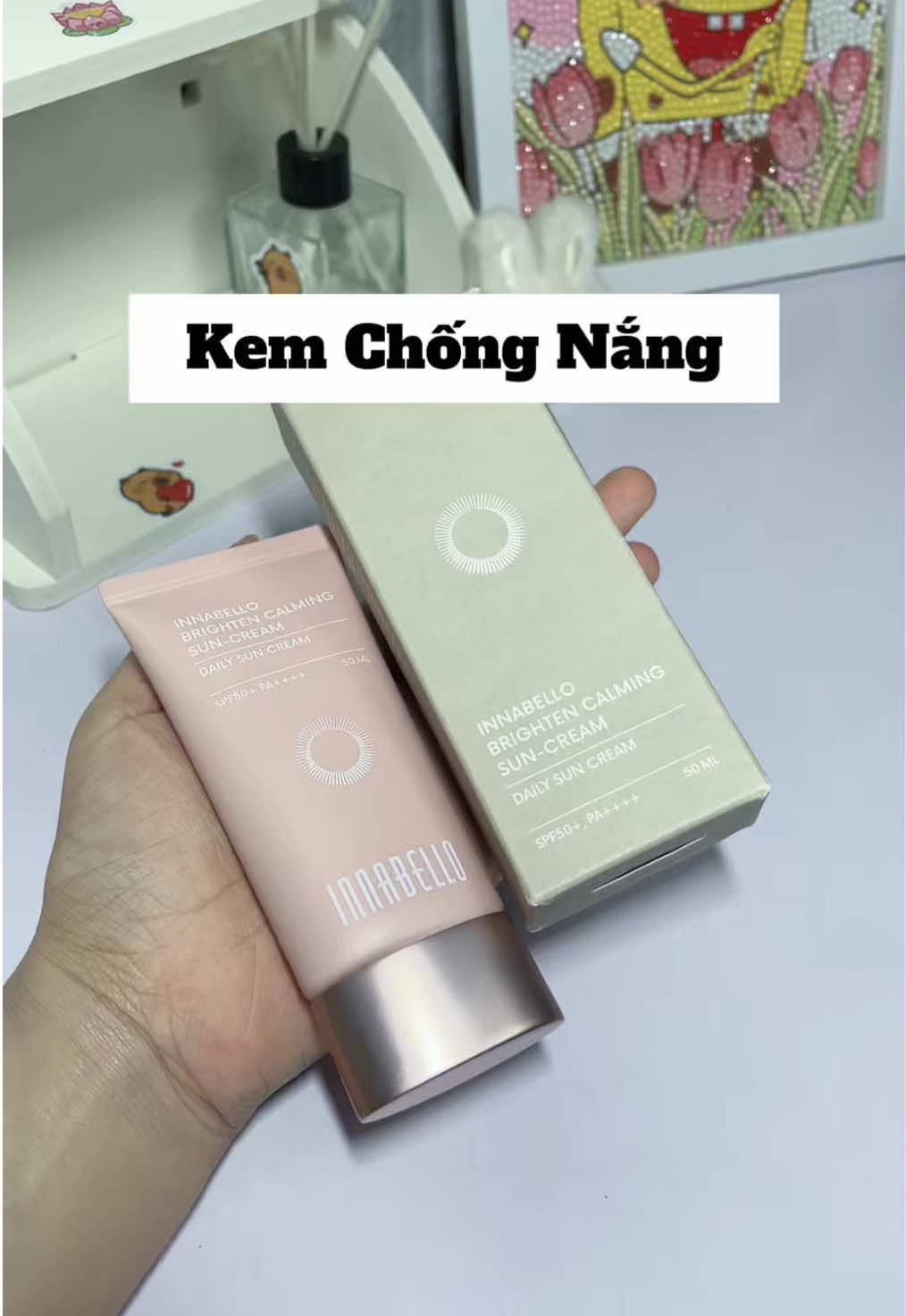 Kem chong nắng Innabello nâng tone nhẹ nhàng tự nhiên, khong những chong nắng mà còn trắng da và cải thiện nếp nhăn.#innabello #kcn #kcninnabello #kemchongnang #skincareroutine 