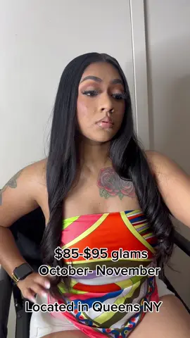 $75-$85 glams ⭐️⭐️⭐️⭐️⭐️⭐️Located in Queens NY                                            #queensmua #nycmua #nyc #fyp #affordablemakeup 