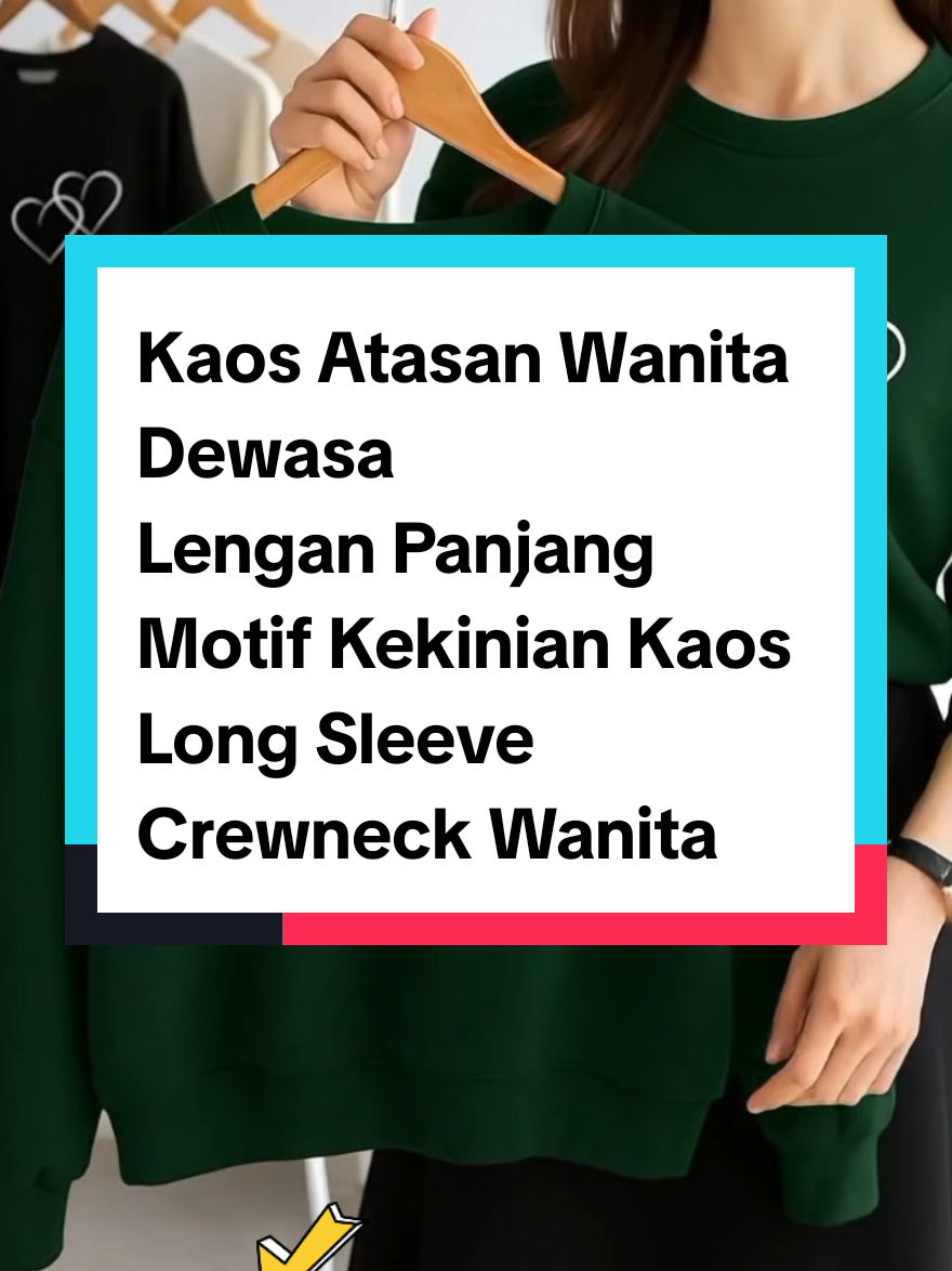 COD Kaos Atasan Wanita Dewasa Lengan Panjang Motif Kekinian Kaos Long Sleeve Crewneck Wanita Sablon Cetak Print DTF Baju Sweater Tangan Sweatshirt #kaoswanitalenganpanjangmotifkekinian #viral #pyp 