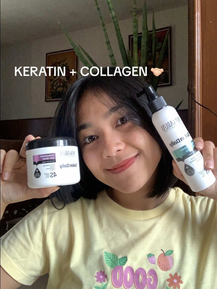 rahasia rambutt lembut aku yang ada kandungan keratin + collagen 🤝🏻