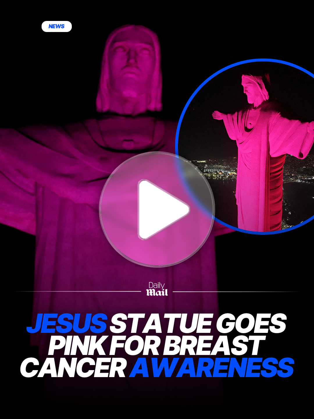 Rio de Janeiro’s iconic Christ the Redeemer statue was illuminated in pink to mark the start of the 2025 Pink October campaign, a global initiative to raise awareness about breast cancer. 🎥 Reuters #news #jesus #world #health