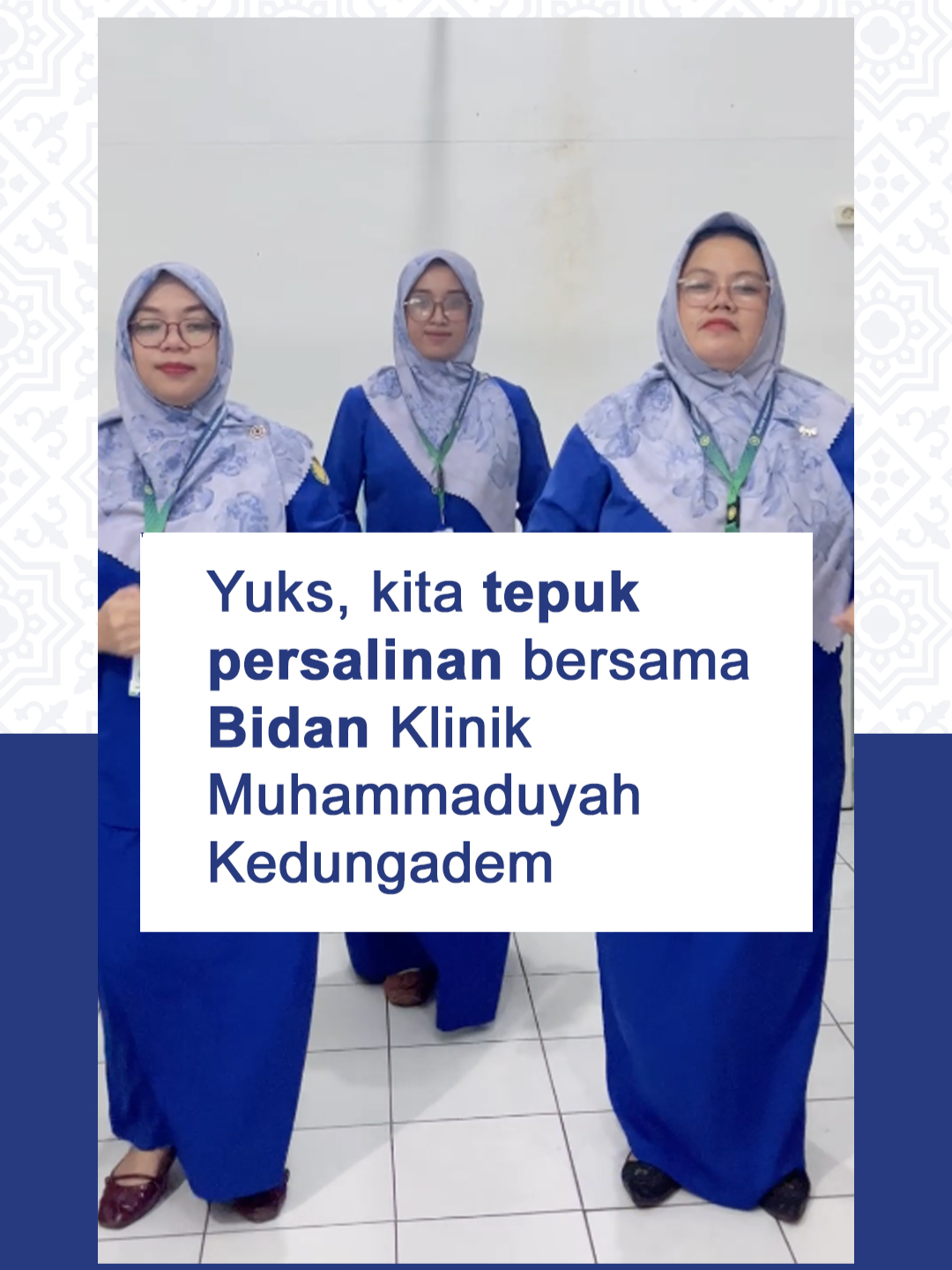Yuks, kita tepuk persalinan bersama Bidan Klinik Muhammaduyah Kedungadem😘 _____________________ Facebook/Fanspage: Klinik Muhammadiyah Kedungadem IG & Tik Tok : klinik.muh.kedungadem Youtube : KlinikMu TV IGD : 0813-6385-3510 Pendaftaran : 0822-4224-4646 Informasi : 0857-4852-3174 #muhammadiyah #aisyiyah #klinik #klinikutama #klinikmuhammadiyahkedungadem #openrekrutmen #melayanisehangatkeluarga #kedungadem #kedungademhits #kedungadempeople #healing #weekend #bojonegoro #donordarah #rekrutmen #tenagamedis #perawat #bidan #bojonegorokekinian #jawatimur #indonesia #fyp #fypシ #promil #promosi #polikandungan #obgyn