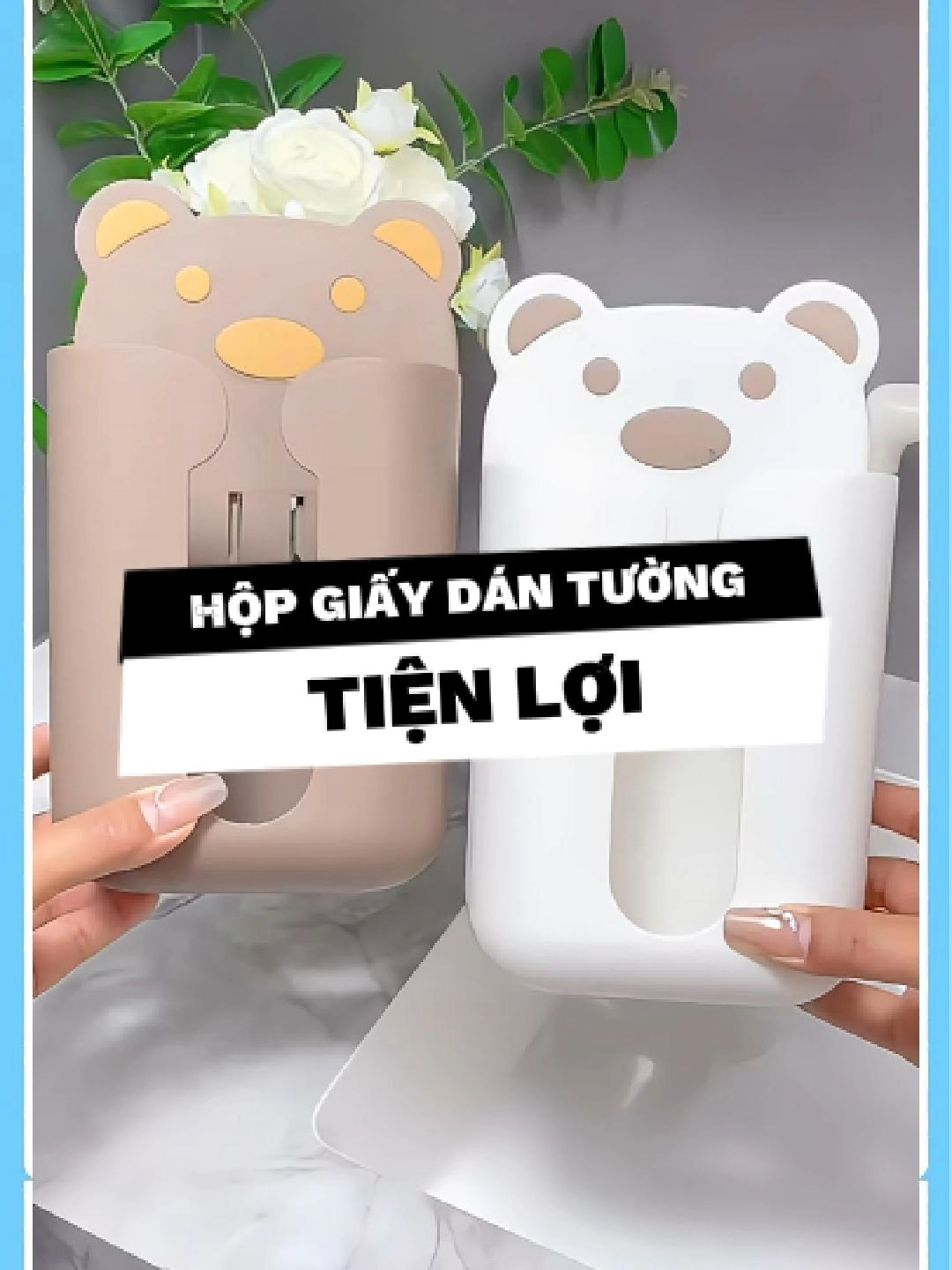 🐻 Hộp giấy dán tường hình gấu – Đa năng, tiện lợi, dễ lấy #hopdunggiaydantuong #duyne0710 #giadungtienich #giadungthongminh #xuhuong #fyp