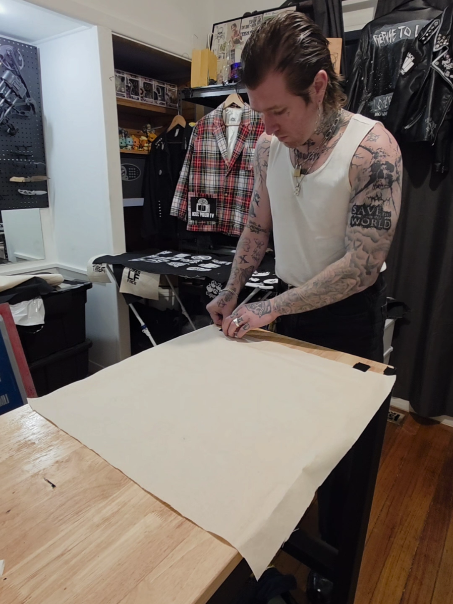 Replying to @clairemcgahey  screen printing patches 🖤 #altfashion 