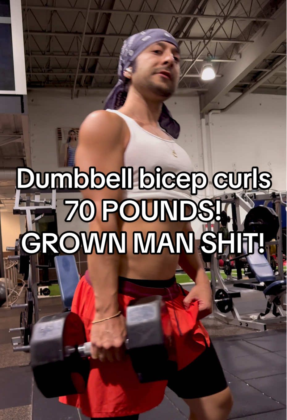 Dumbbell Bicep Curls 70 POUNDS! GROWN MAN SHIT! #bicepcurl #bicep #gym #gym #GymTok 