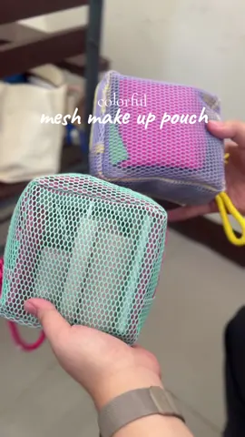 colorful mesh make up pouch <3  #fyp #meshmakeupbag #pouchmakeup #affiliatemarketing #jasminsfinds 