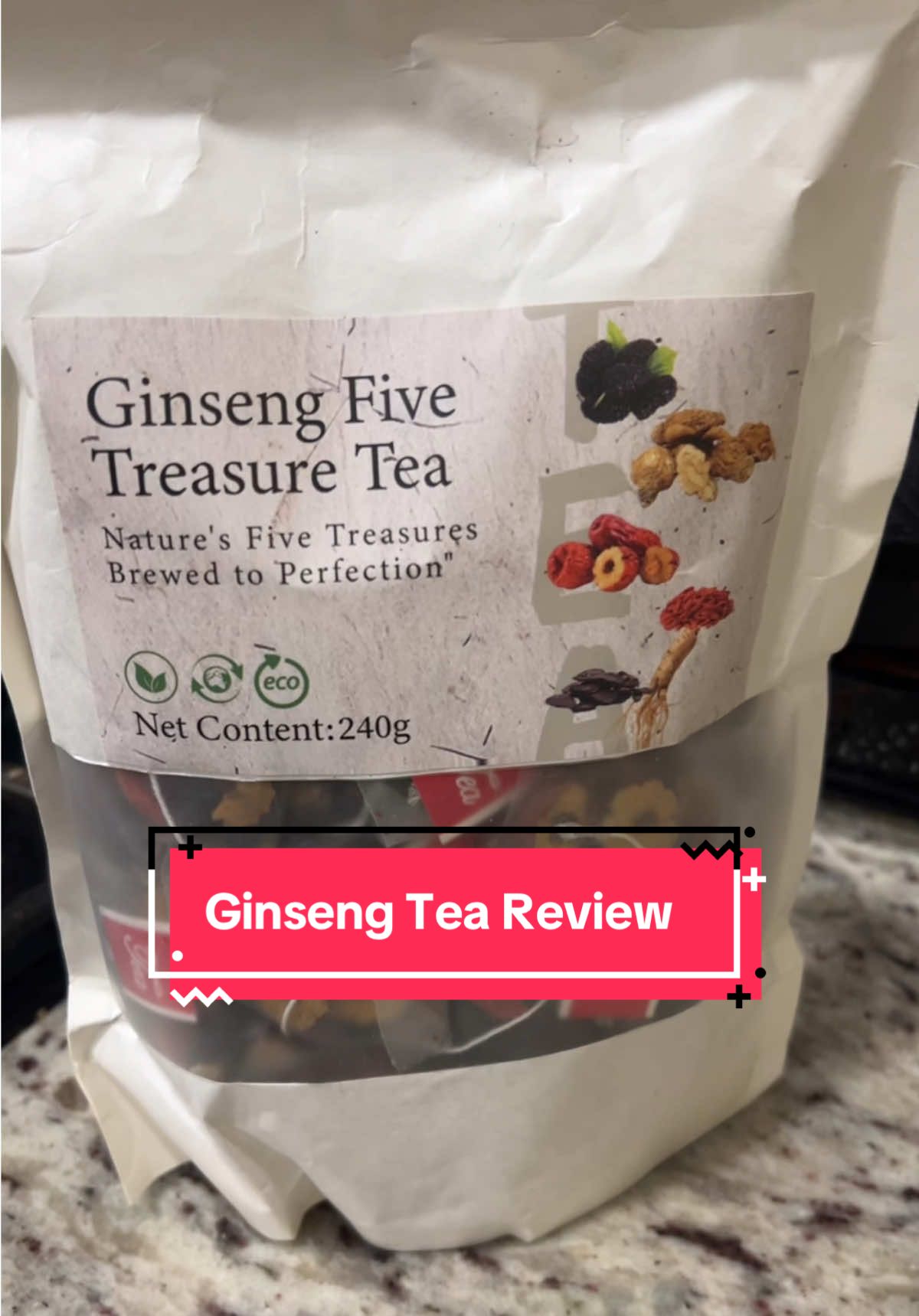 Ginseng Five Treasure Tea review #tiktokshop #review #ginseng #health #tea 