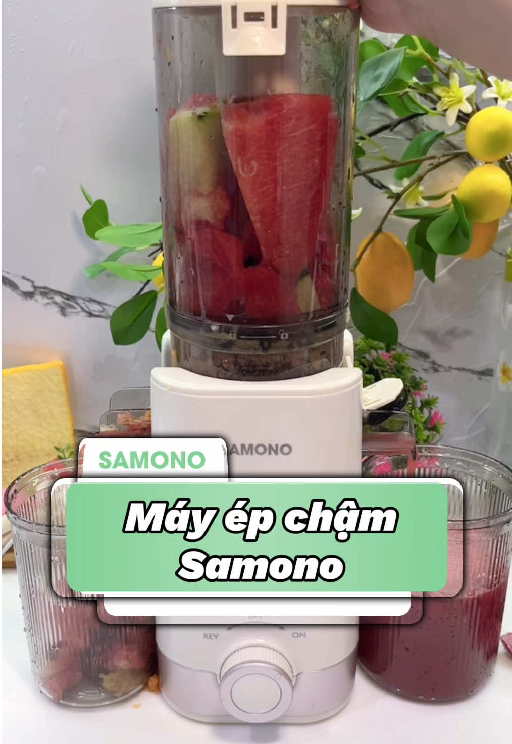 Máy ép chậm Samono thơm ngon bổ dưỡng, giữ nguyên hương vị 99% #mayepcham #mayeptraicay #giadungtienich #dogiadung #samonovietnam 