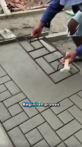 Pembuatan lantai beton menggunakan motiv paving blok❗❗❗😲😱AMAZING #edukasi #informasi #teknologi #lantai #paving_blok