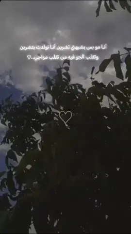أنا مو بس بشبهني تشرين أنا نولدت بتشرين وتقلب الجو فيه من تقلب مزاجي 🤍