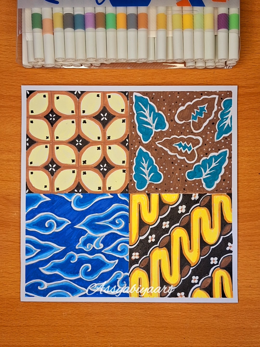 Tutorial Menggambar 4 Motif Batik Sederhana ✨ Selamat Hari Batik Nasional, Mari terus melestarikan warisan budaya Indonesia! #Tutorial #menggambar #assyabiyaart #serunyabelajar 