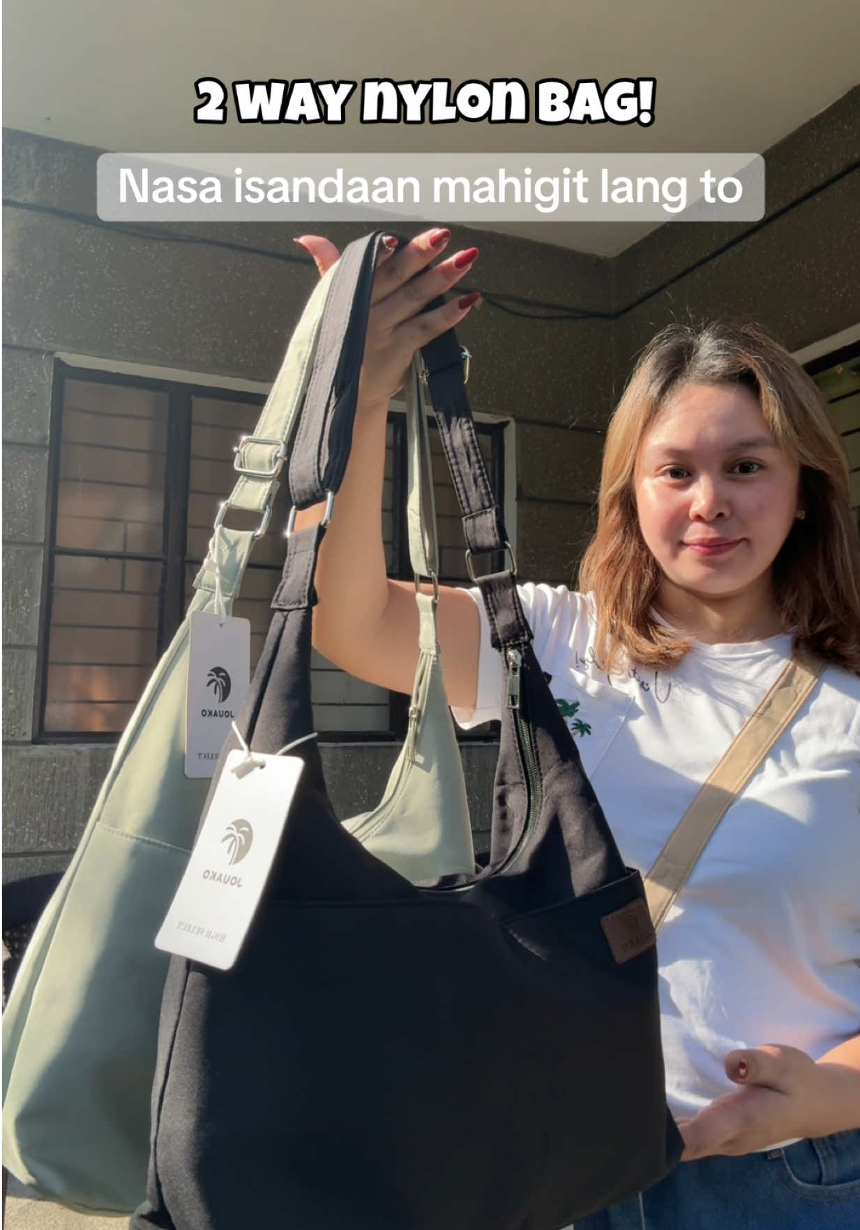 Get yours habang naka sale nasa isandaan lang yan #nylonbag #crossbodybag #shoulderbag #2waybag 