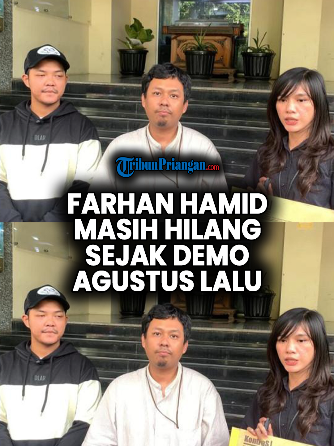 Farhan Hamid Masih Hilang Sejak Demo Agustus Lalu TRIBUNPRIANGAN.COM - Farhan Hamid (23), seorang pekerja asal Jakarta, dilaporkan hilang sejak lebih dari sebulan lalu usai demo berujung ricuh akhir Agustus 2025 lalu. Keberadaannya saat ini tak diketahui sejak insiden kericuhan yang terjadi dalam aksi tersebut, Jumat (29/8/2025). Seorang saksi mata menyebutkan bahwa ia sempat melihat Farhan sebanyak tiga kali.  Dua kali terlihat sedang menuju tim medis untuk mendapatkan oksigen, dan terakhir kali terlihat sudah dalam kondisi terluka dan digotong oleh dua pengemudi ojek online menuju Rumah Sakit Pusat Angkatan Darat (RSPAD).(*) Jurnalis: Ramadhan LQ Host: Yustina Kartika Gati Editor: Agilio OktoViasta Prod. Video: Aldi M Perdana #FarhanHamid #AksiDemo #HilangMisterius #RSPAD #DemoMahasiswa #BeritaTerkini #SaksiMata #BeritaHariIni #UpdateTerkini #BreakingNews #KasusFarhanHamid