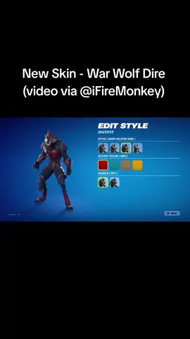 New Fortnite Skin - War Wolf Dire Video via: @iFireMonkey #fortnite #fortniteupdate #fortniteskin #ogfortnite 