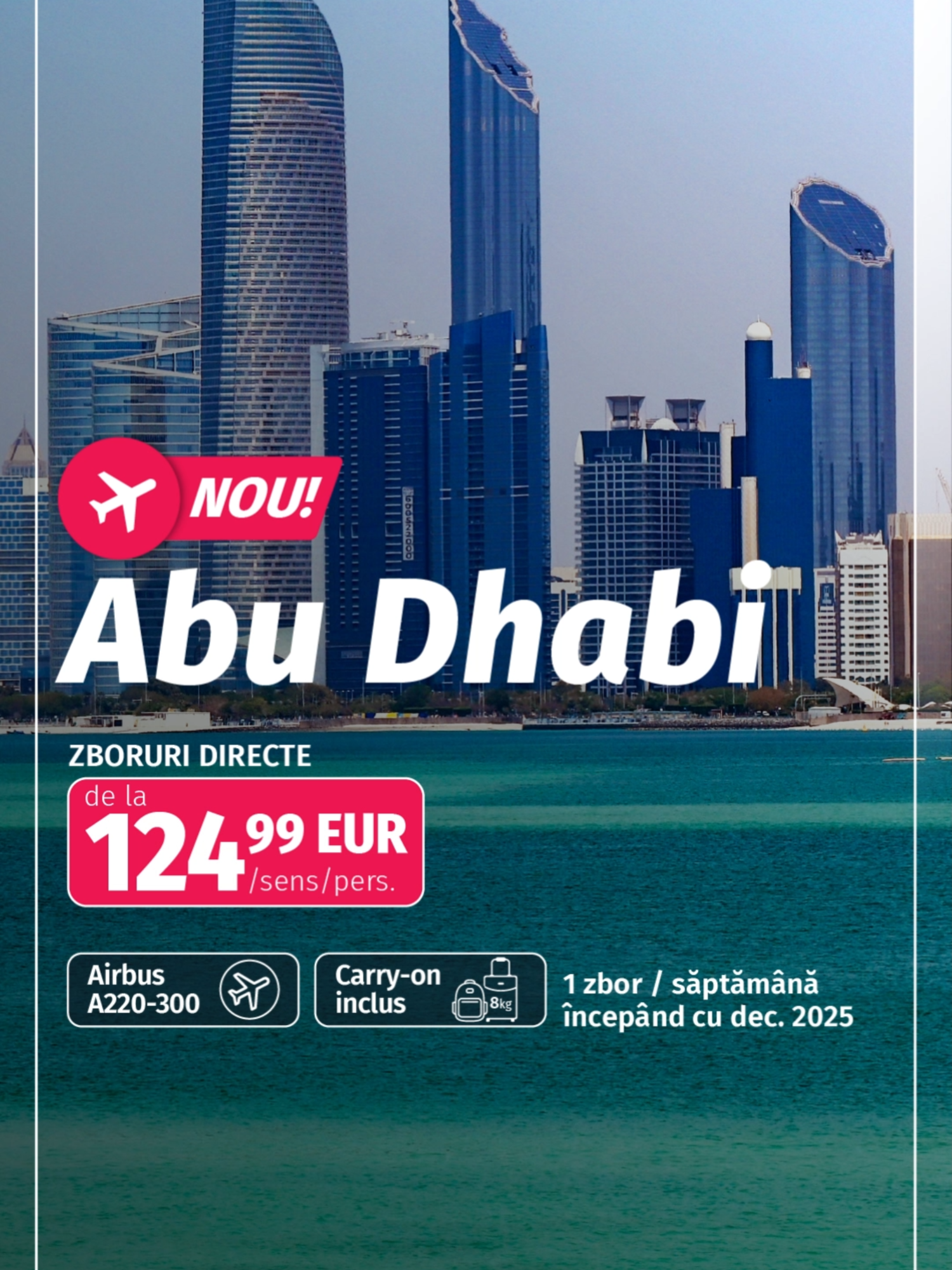 ✨ NOU! Zbor direct București – Abu Dhabi ✈️ 📲 Rezervă-ți biletul acum pe 👉 www.animawings.com #AnimaWings #FlySmart #HeartOfRomania #AbuDhabi #UAE