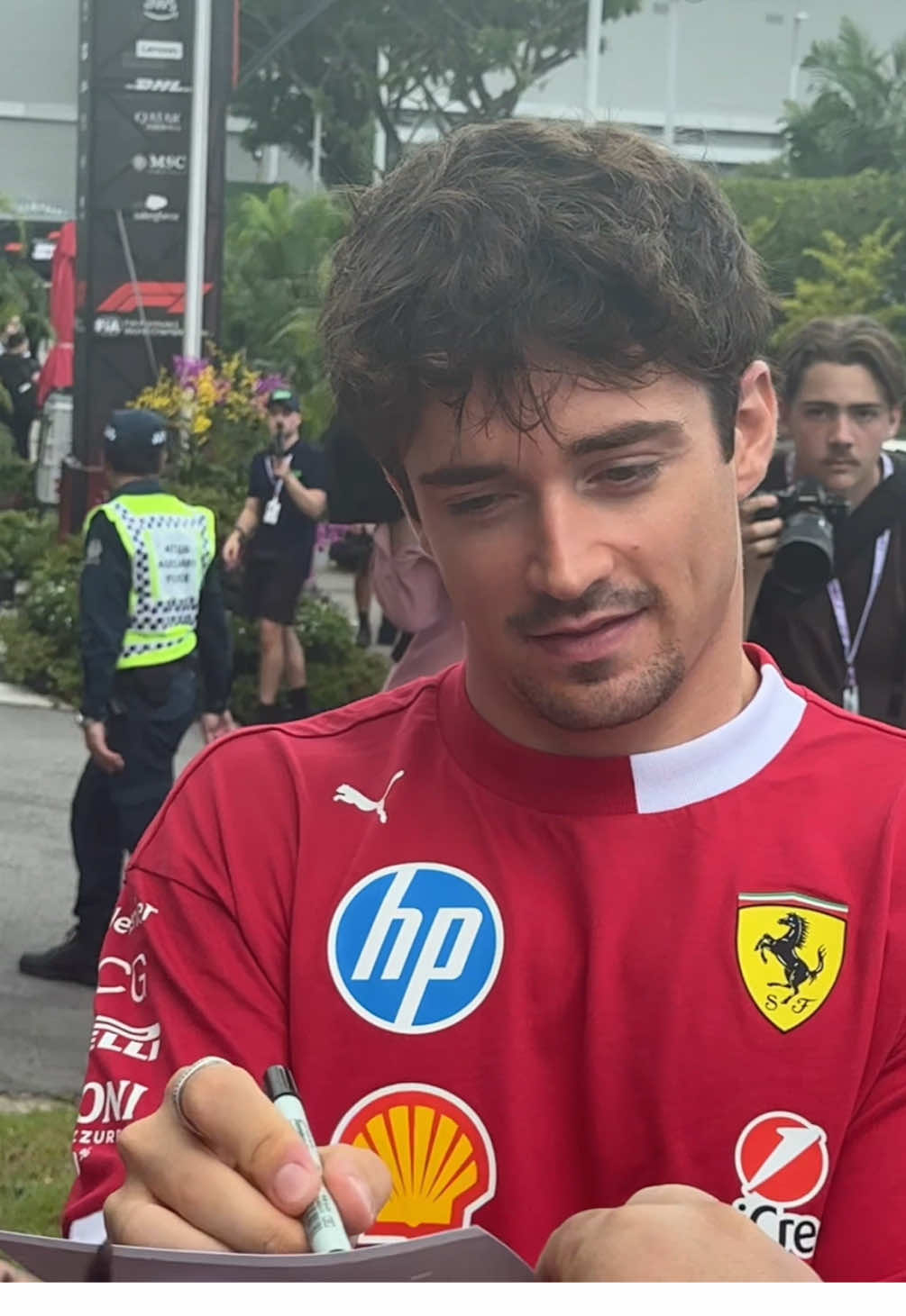 can’t believe i saw CHARLES LECLERC!! #sggp #paddock #f1 
