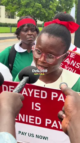 Live Update: A nurse say; If the government has no plans of paying us, then they should revoke our appointments so we can return home and look for other opportunities. The Coalition of Unpaid Nurses and Midwives Ghana has taken to the streets at Afua Sutherland Children’s Park, Accra, protesting over 10 months of unpaid salaries. Follow @dek360ghana for updates  #dek360ghana #news #trending #fyp #viralvideos 