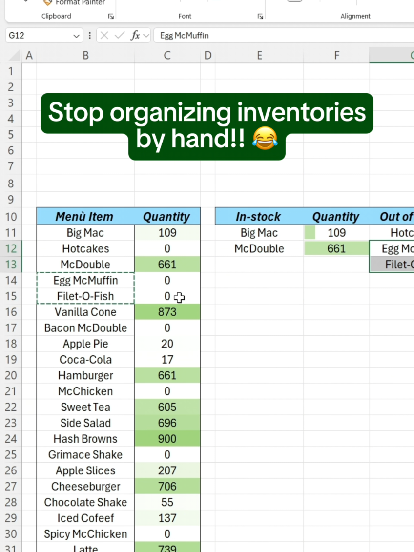 How to create an inventory tracker in Excel! #excel #spreadsheet #corporate 