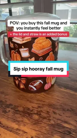 I’m obsessed with this #fallmug. It’s 17 oz of pure happiness to get me in the cozy spirit #tiktokshopfalldealsforyou #glassmug #fallmusthaves #fallvibes 