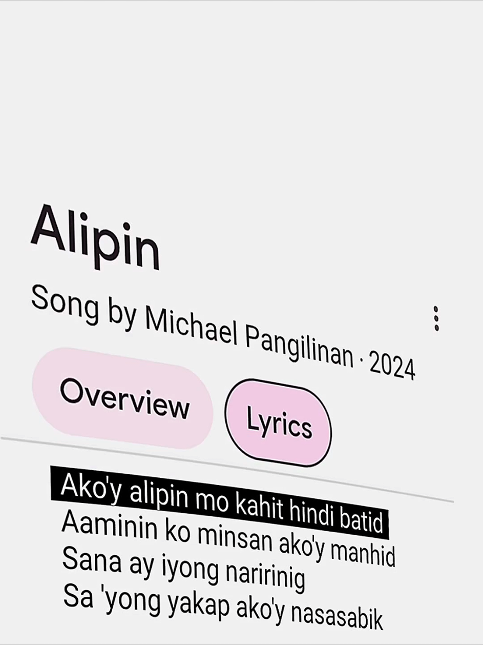 Alipin by Michael Pangilinan LYRICS🎧 . .  . #alipin #lyrics #relapse #song #googlelyrics🎧 