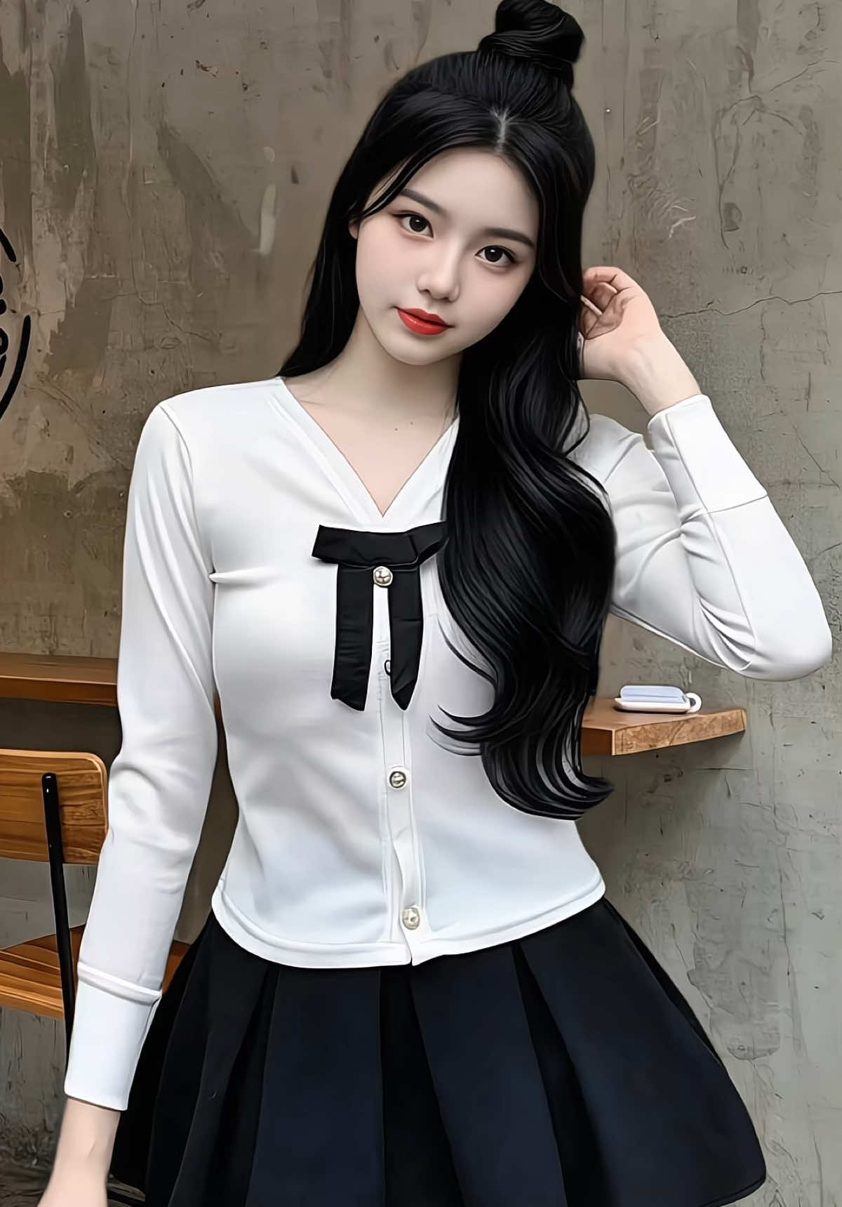 Áo thun nữ tay dài phối nơ #thoitrangnu #xuhuong #tiktokshop #aothun #aothunnu 