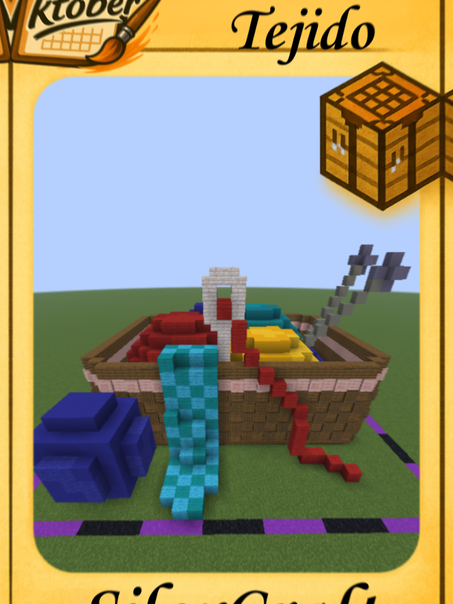 MineKtober Día 2: Tejido #minektober #minektober2025 #minecraftdecorativo #minecraftbuilding #seriedeminecraft 