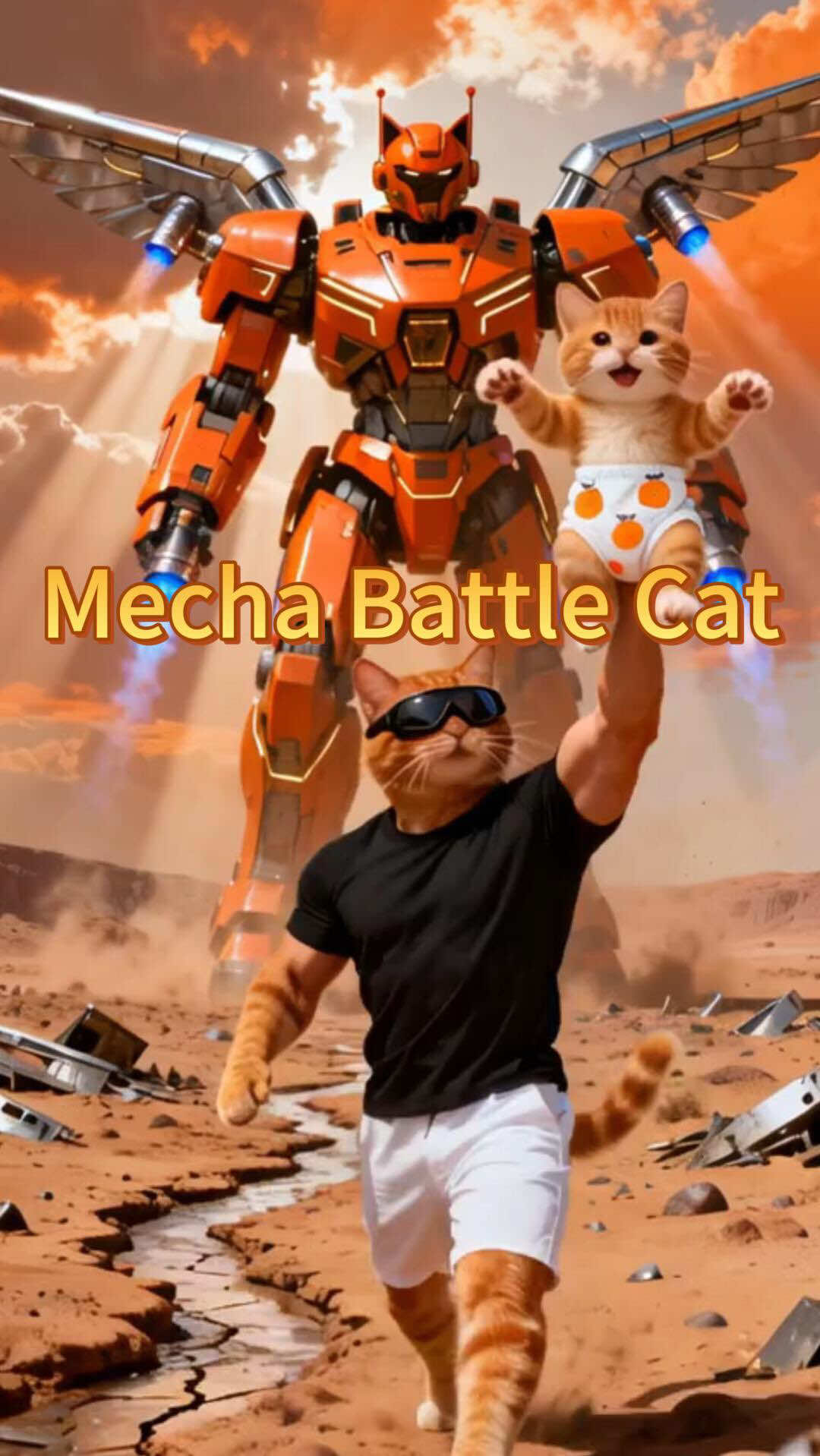 Why Does the little Orange Cat Brave Its Way to Mars？#ai #fyp #cat #story 