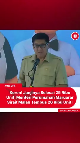 26 Ribu Unit Rumah Subsidi Diserahkan Langsung di Hadapan Presiden! 🏠 Menteri PKP, Maruarar Sirait, menyerahkan kunci 26.000 unit rumah subsidi kepada Masyarakat Berpenghasilan Rendah (MBR) dalam akad massal KPR FLPP di Cileungsi, Bogor, disaksikan langsung oleh Presiden Prabowo Subianto. ​Presiden Prabowo menegaskan sektor perumahan adalah motor ekonomi dengan target pembangunan 3 Juta Rumah. Program FLPP jadi solusi atasi backlog kepemilikan. Hingga 28 September 2025, realisasi KPR Subsidi sudah mencapai 183.058 unit senilai Rp22,72 triliun!