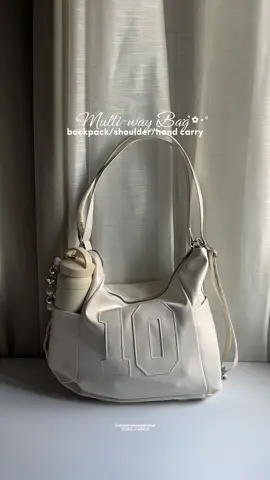 multi-way bag you can wear as shoulder, backpack, or hand carry. 🤍  #fyp #3in1bag #3waybag #multiwaybag #shoulderbag #backpack #womensbag #beigebag #bagrecommendation 