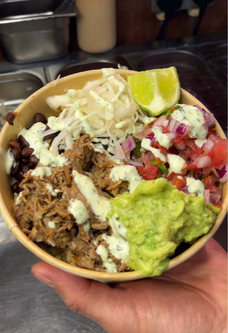 Built layer by layer, bite by bite! This is how we bowl 🥑🔥🌯 Burrito bowls now available at our Deptford location  #burrito #birria #burritobowl #beef #deptford
