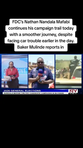 FDC’s Nathan Nandala Mafabi continues his campaign trail today with a smoother journey, despite facing car trouble earlier in the day. Baker Mulinde reports in #NTVAtOne . #NTVNews   #UgandaDecides2026 