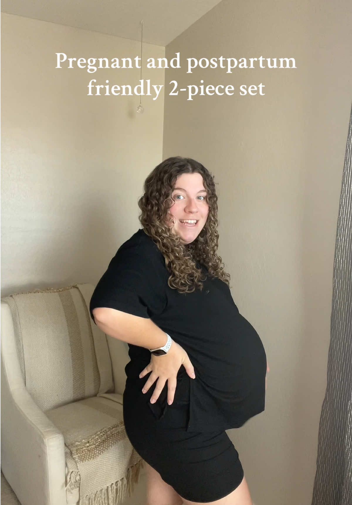 Obsessed with the 2-piece set. If you are pregnant or postpartum this is a great piece that can be worn as your body changes!! #maternityclothes #postpartumclothes #pregnancyclothes #MomsofTikTok 