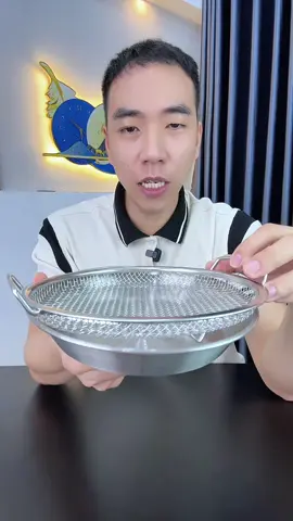 Sét Khay Đĩa Kèm Vỉ Lưới Lọc dầu inox