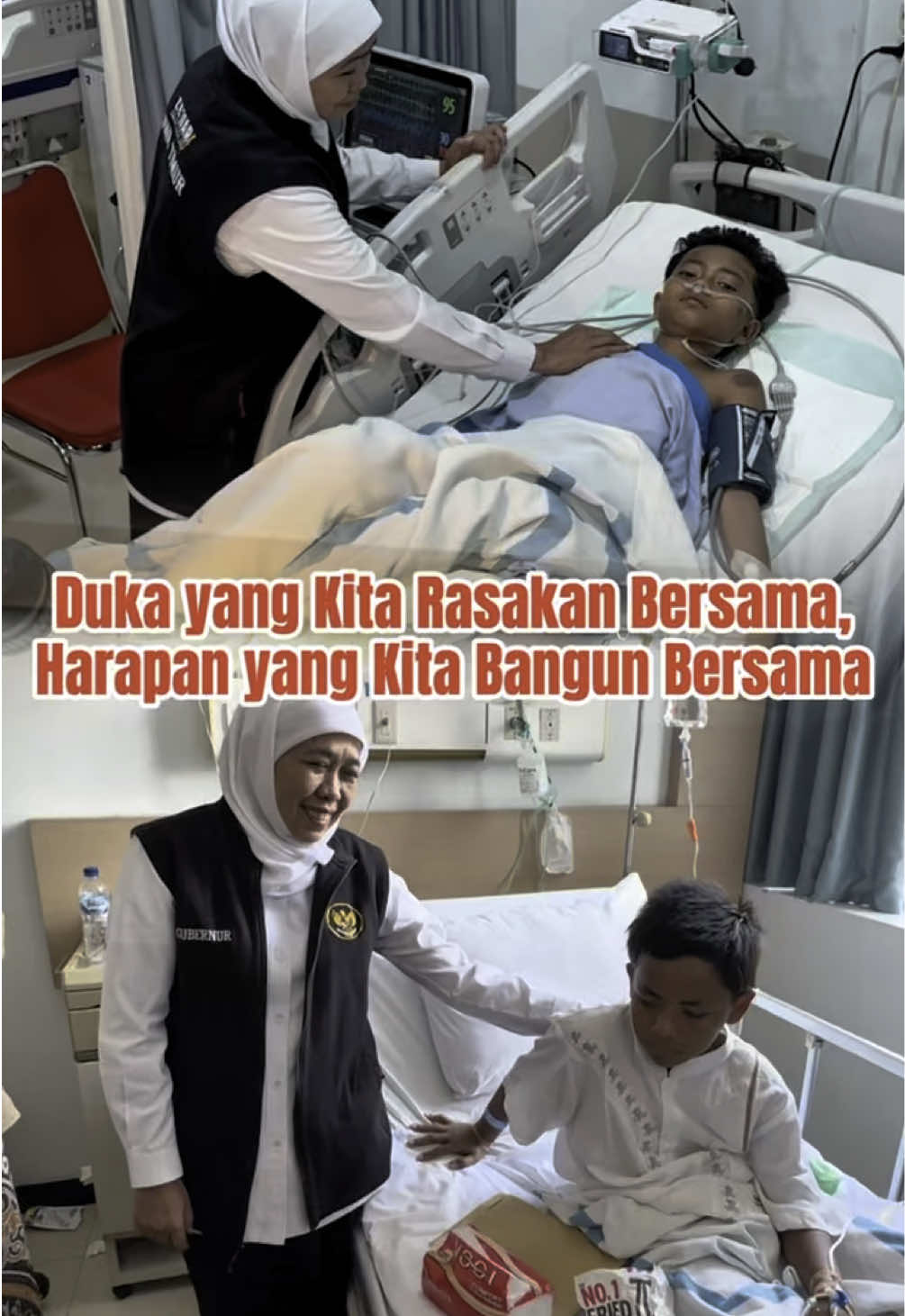 Musibah rubuhnya pondok pesantren di Sidoarjo menyisakan luka mendalam bagi keluarga, santri, dan kita semua. Saya hadir langsung menemui korban selamat, menguatkan hati yang sedang rapuh, dan menyampaikan doa untuk mereka yang berpulang.  Dalam setiap pelukan dan tatapan, ada pesan bahwa Jawa Timur tidak pernah sendiri dalam menghadapi duka. Semoga kekuatan dan ketabahan senantiasa menyertai para korban serta keluarga yang ditinggalkan. Mari kita satukan doa, agar dari musibah ini lahir keteguhan hati dan harapan baru. #khofifahindahparawansa #jawatimur 