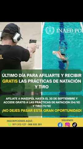 PROCESO DE ASCENSO PNP 2025👮🏼‍♂️👮🏼‍♂️🇵🇪 📣📣¡Atención familia policial! Quedan pocos días para afiliarte a INAEDPOL y acceder totalmente GRATIS a las prácticas de natación y tiro, dos entrenamientos clave para tu preparación en el proceso de ascenso PNP 2025. 🏊‍♂️🔫 No dejes pasar esta gran oportunidad de fortalecer tus habilidades con el respaldo de especialistas y con todos los beneficios que solo te brinda INAEDPOL. 🚀👮‍♂️ . 🔹