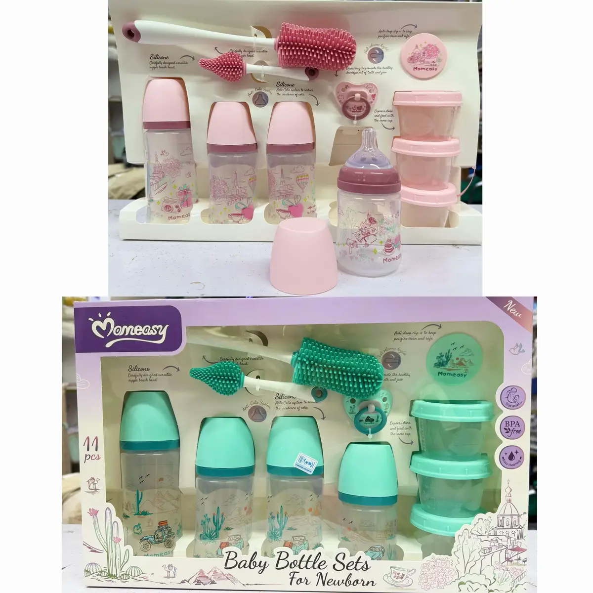 Baby Bottle Gift set -2800 11 piece Gift Set Set of feeding bottles,storage tins,pacifier,pacifier clip  0705.933.352//0112.621.625 Nairobi : kimathi house mezzanine floor  #newborngiftset#newbornfeedingbottleset#feedingbottleset#newbornshopping