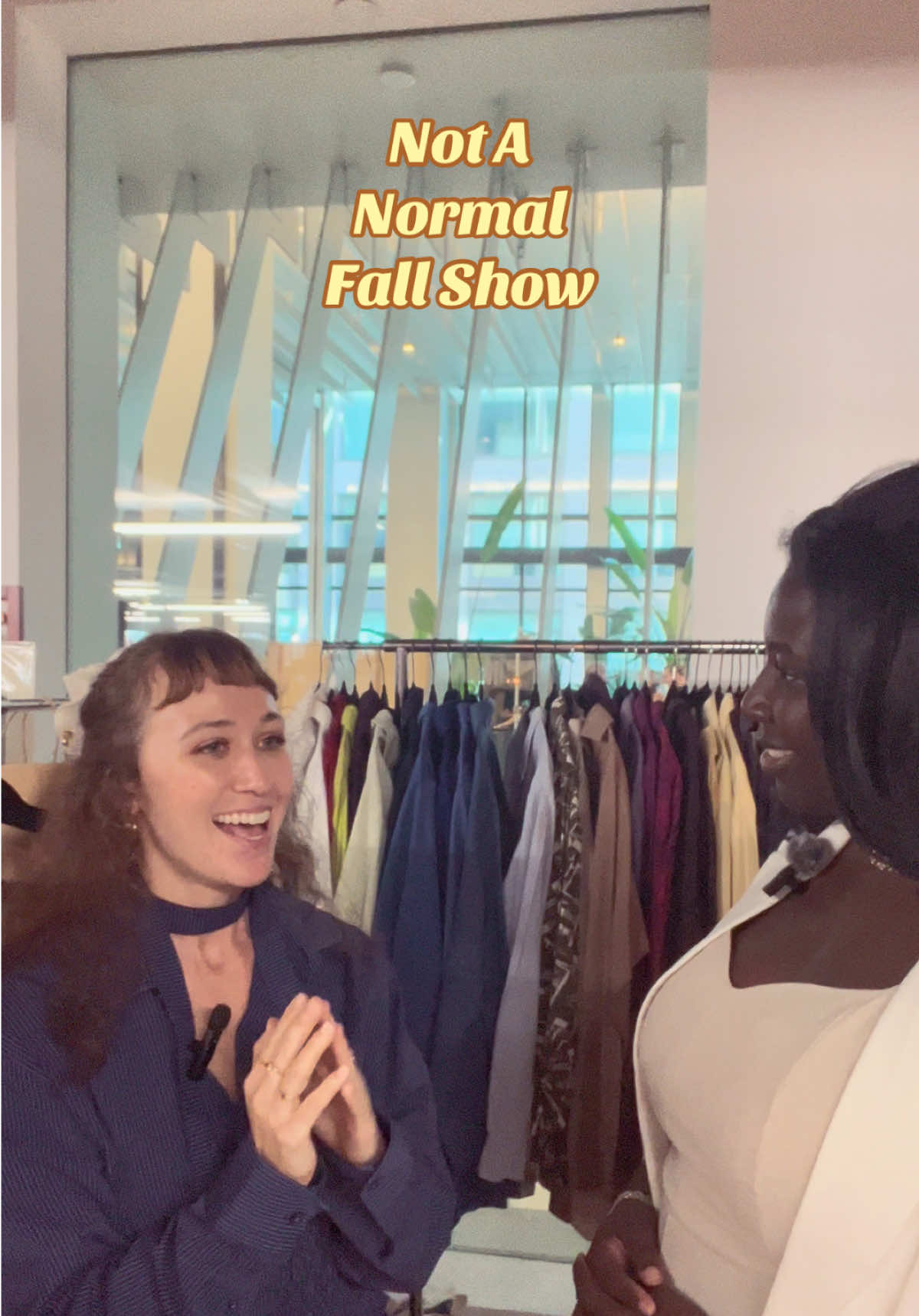 Such a fun time at ♻️ Not A Normal Fall Show. Here we’re chatting with sustainable designer Michelle of @LAHMICHELLA ✨ #SustainableShops #NotANormal #FayeWhitaker #AntiquarianDiaries #SustainableStyle  