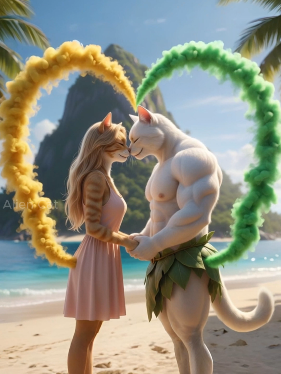 Part 2: A happy ending — the female cat finds her true love.#aicat #catstory #catsoftiktok #videoviral #fyp 